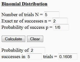 example of binomial distribution