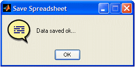 Data saved ok notice