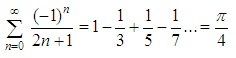 Leibnitz formula for pi