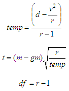 t-statistic formula, case 1