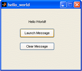 GUI displaying message